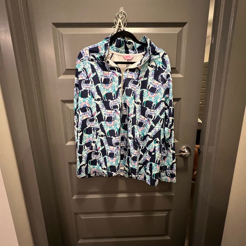 Lilly Pulitzer Alpaca Skipper Popover Long Sleeve Size XL